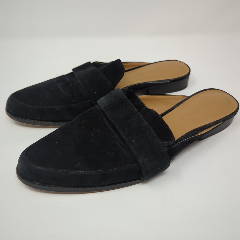 Rebecca Minkoff Black Slip On Suede Pointed Toe Mules Shoes Mule Size 8.5